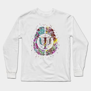 Psychology symbol and brain Long Sleeve T-Shirt